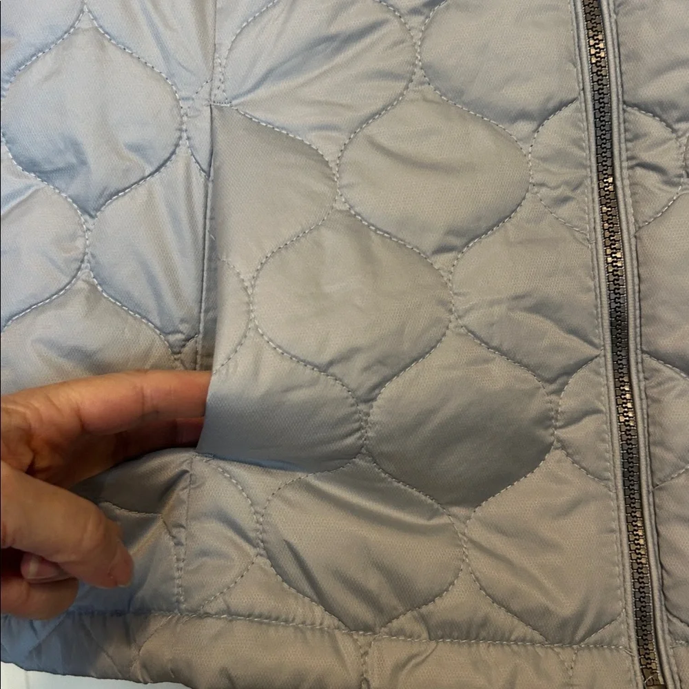 ZeroXposur Quilted Front Light Blue Jacket with Fleece Sleeves Size Large